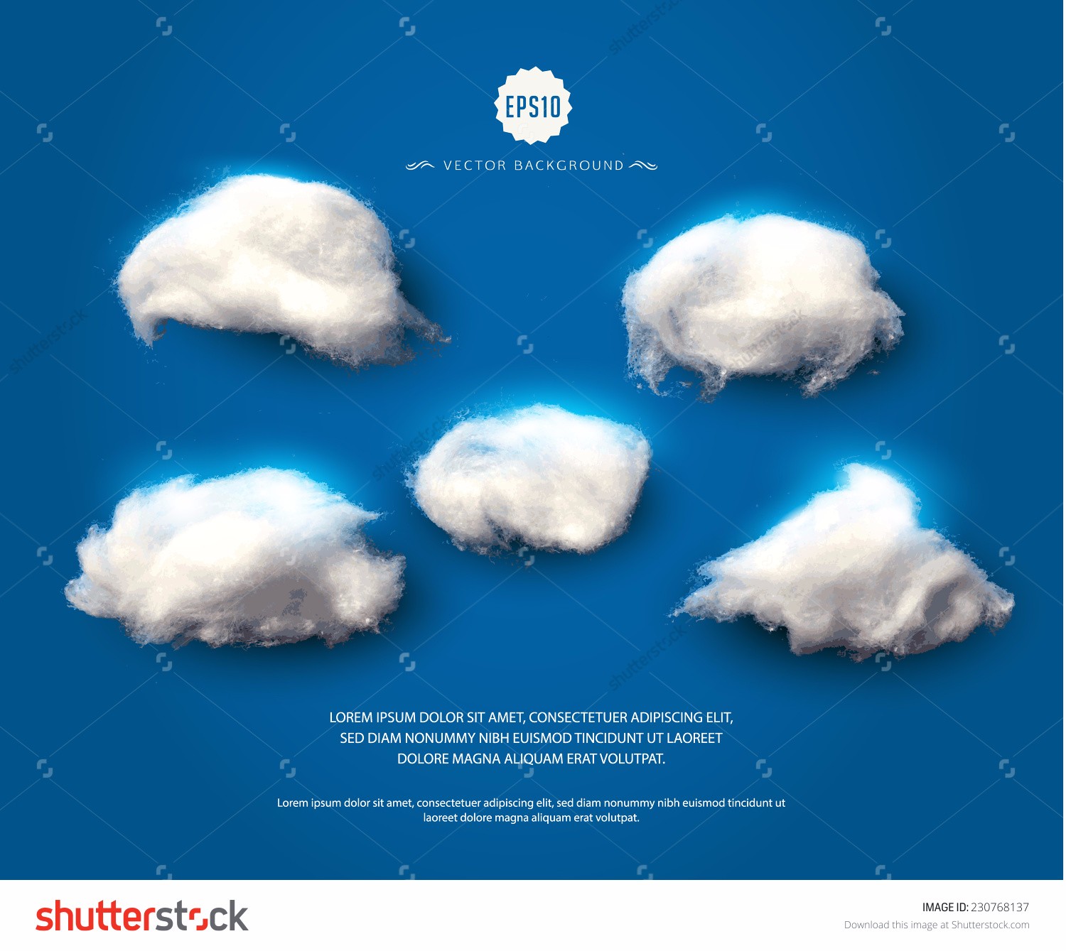 stock-vector-set-of-cotton-clouds-wadding-clouds-on-blue-night-sky-background-vector-illustration-230768137